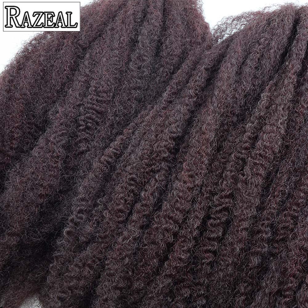 6 kpl razeal afro kinky twist hiukset virkattu marley punos synteettinen ombre letitys hiukset korkean lämpötilan kuitu