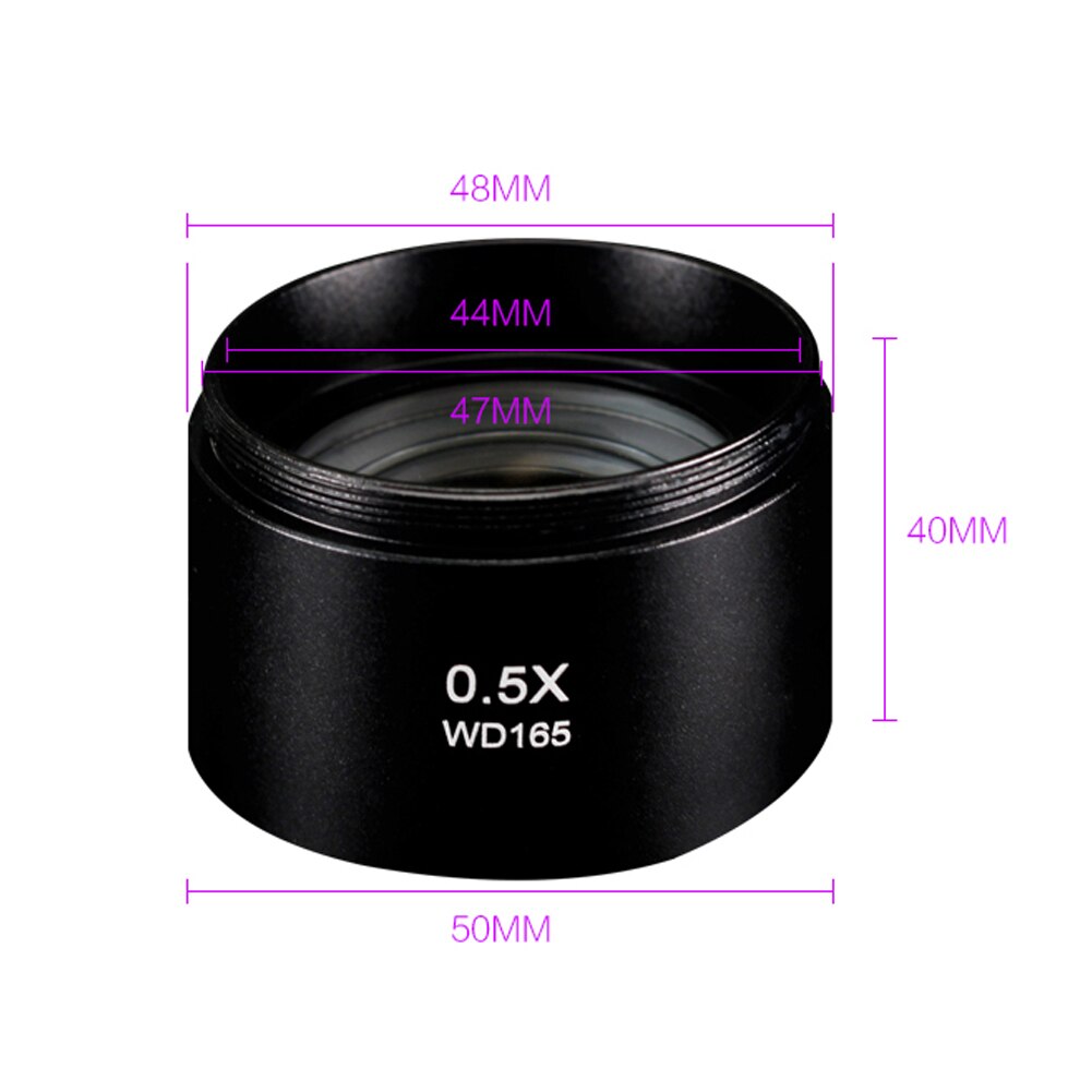 Microscoop Auxiliary Objectief Barlow Lens Verhogen Werkafstand Van Microscoop 0.5X/0.7X/2X/Stofdicht Clear Lens: 0.5X
