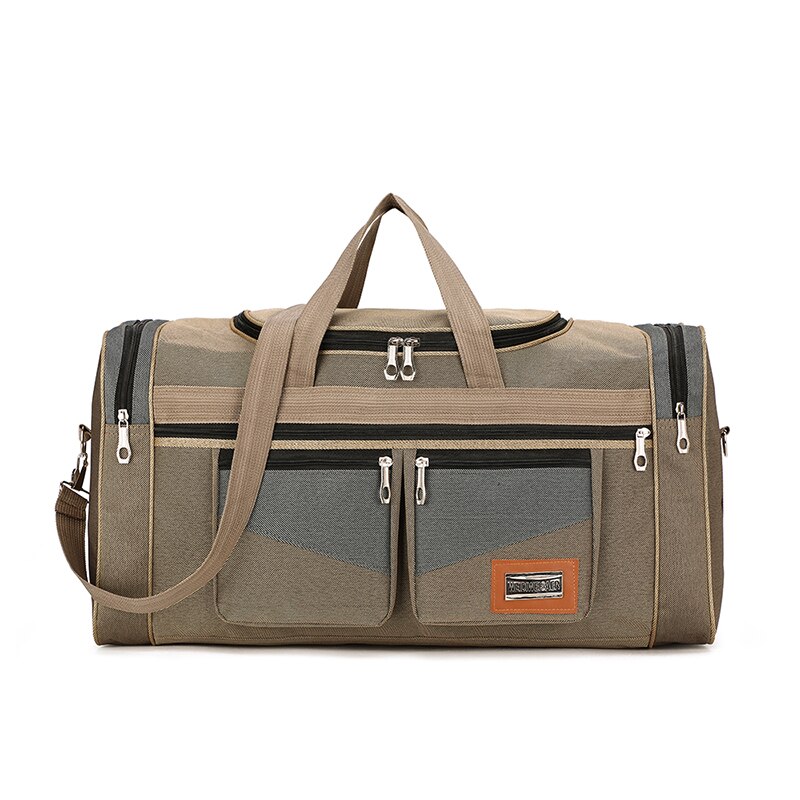 Oxford Mannen Reistas Grote Capaciteit Mannelijke Reis Duffle Tassen Weekend Overnachting Waterdichte Hand Bagage Big Bag: Khaki Travel bag