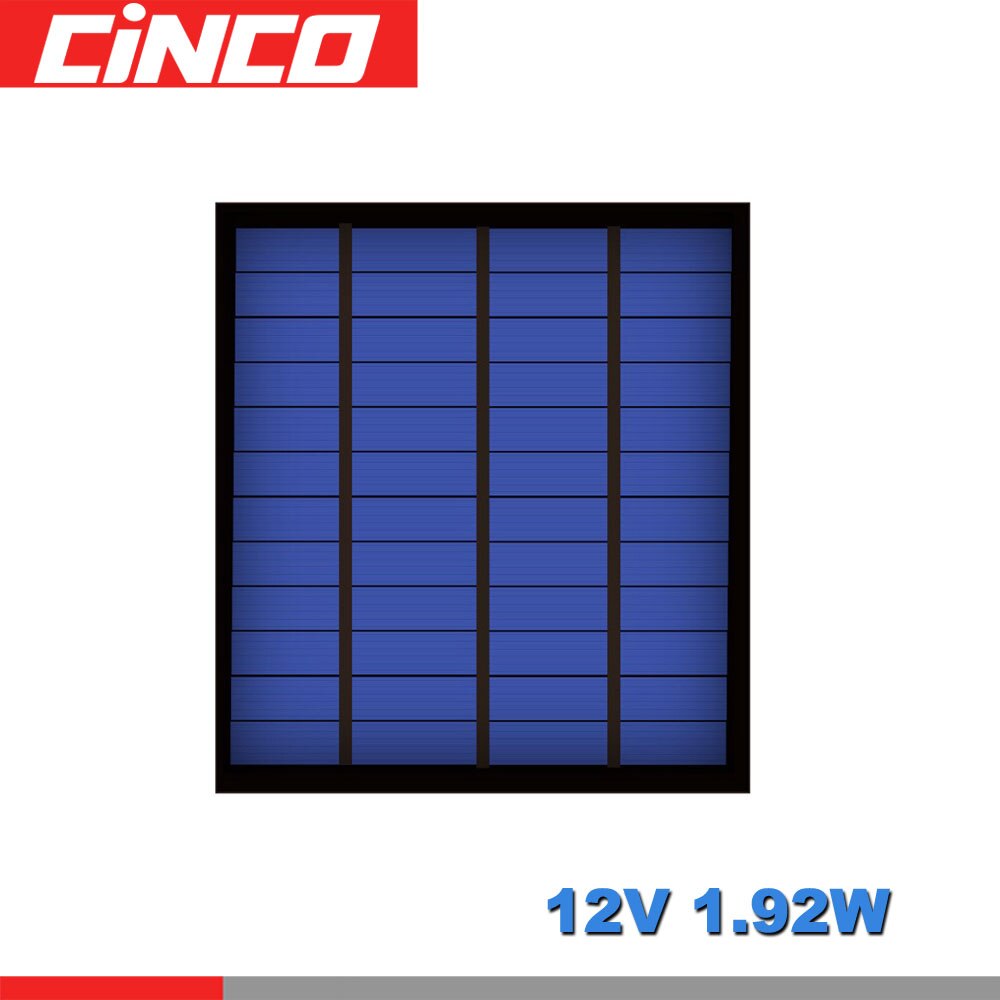 Polypanel solcelle 12v 1.92w 160ma standard epoxy monokrystallinsk silicium gør-det-selv batteri strømopladningsmodul mini solcelle legetøj