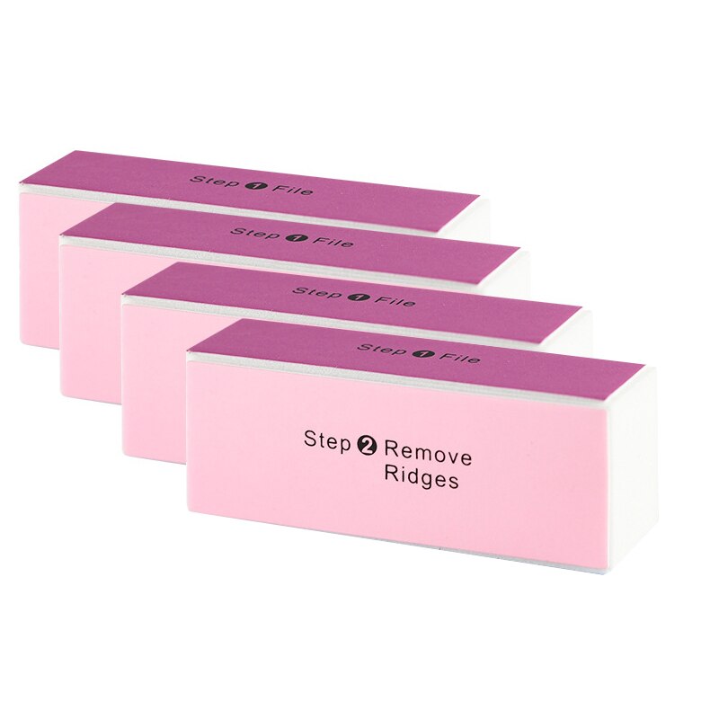 Buffer para decoración de uñas de cuatro lados, bloque de lijado, limas de uñas profesionales, herramientas de pulido, accesorios de manicura y pedicura: Rojo