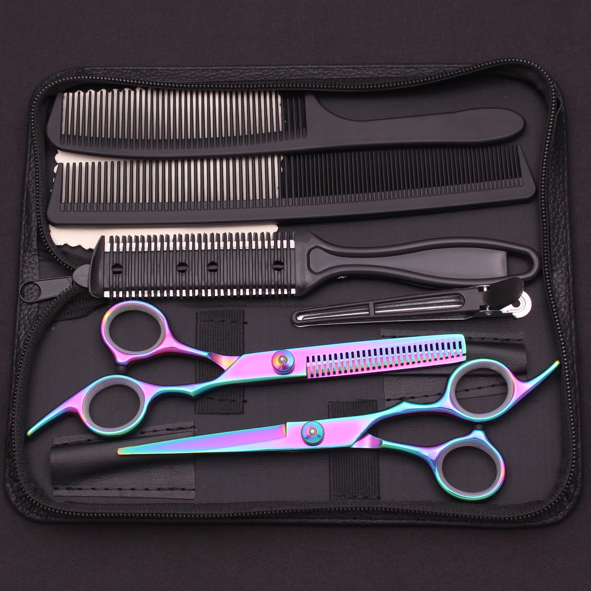 6.0 ''Haar Schaar Roestvrij Knippen Schaar Dunner Kappers Kapsel Kam Scheermessen Set Salon Kapper & Thuis C1001