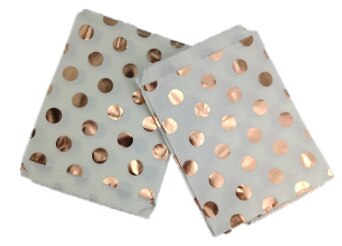 25 Pcs/pack 18cm Bags Paper Pouch Rose Gold Paper Food Safe Bags Birthday Wedding Party Favors Bags Packing for Guests: GP02