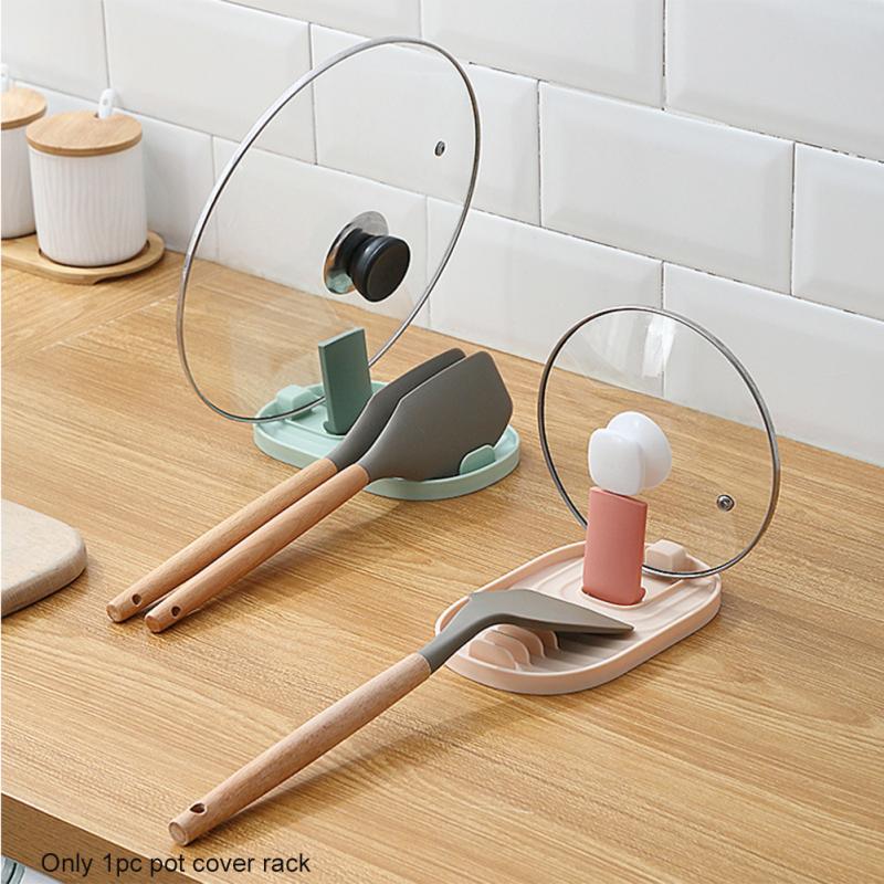 Plastic Spoon Holder Pot Lid Shelf Pot Lid Rack Kitchen Organizer Cooking Dish Rack Pan Cover Stand Kitchen Accessories