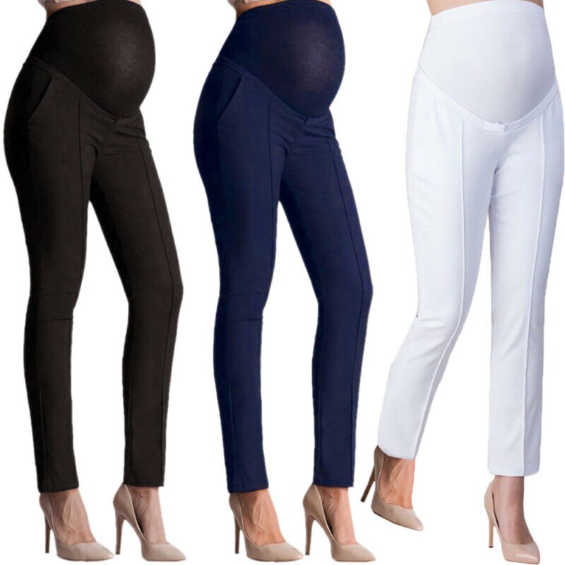 Calça capri feminina grávida, calça casual trabalho escritório