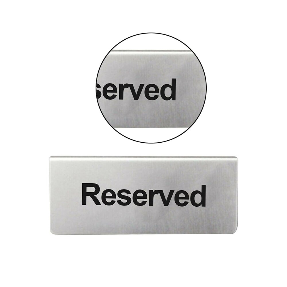 til kafeer hoteller restauranter bar gjenbrukbare dobbeltsidige bordskilt i rustfritt stål kortholder bordplate reserverte skilt