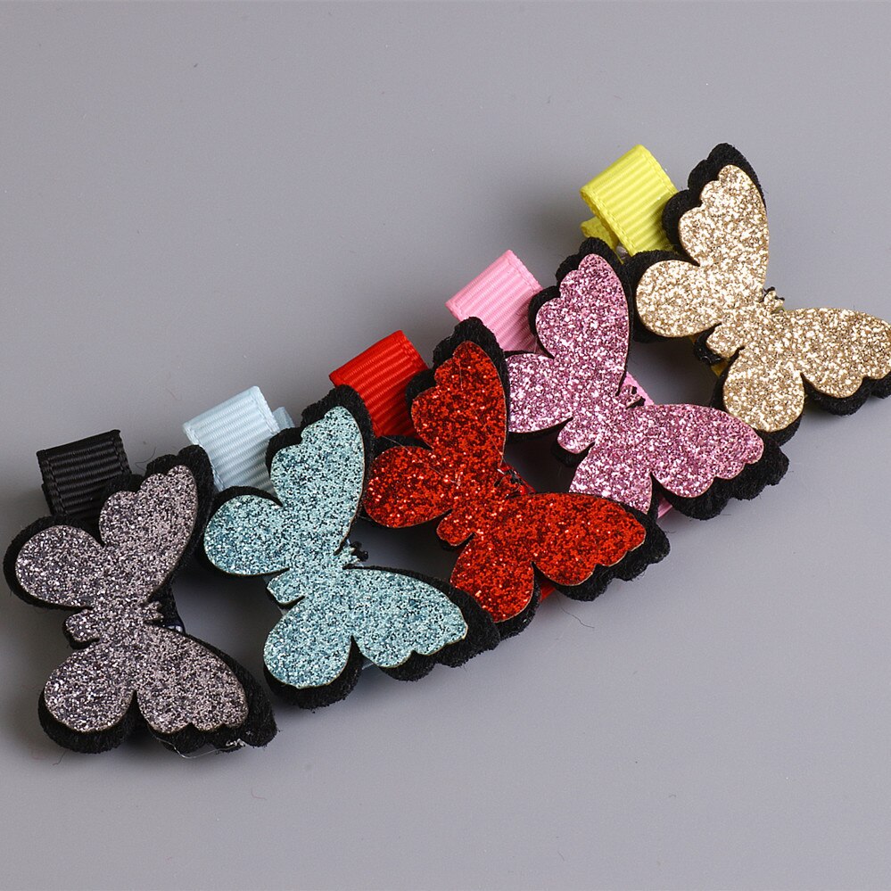 1 Pcs Leuke Baby Meisjes Haaraccessoires Pailletten Hart Vlinder Haarspeldjes Glitter Stars Clip Pin Kids Kinderen Haarspeld