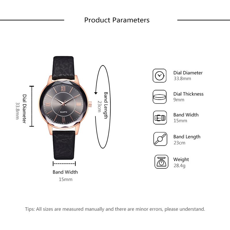 Vintage Quartz Horloge Romeinse Cijfers Wijzerplaat Met Pu Lederen Band NIN668