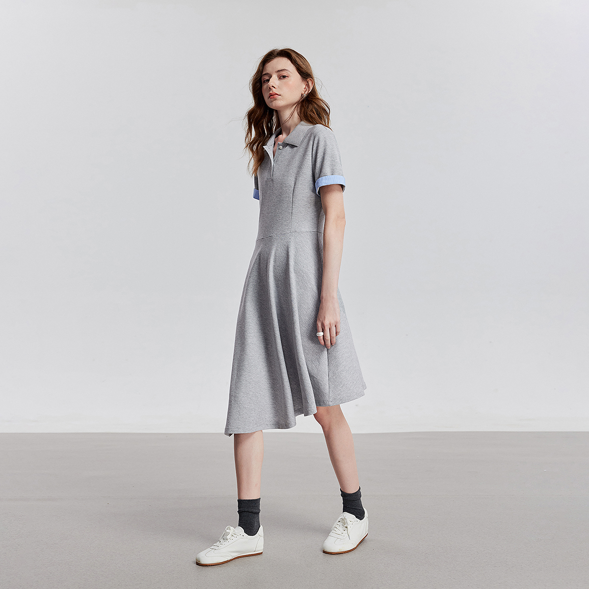 TOYOUTH Women Dress Summer Short Sleeve Casual POLO Dress 8529014