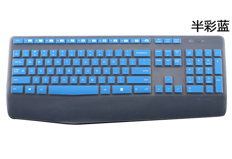 funda protectora de silicona transparente para teclado para Logitech MK345 K345: Transparent blue