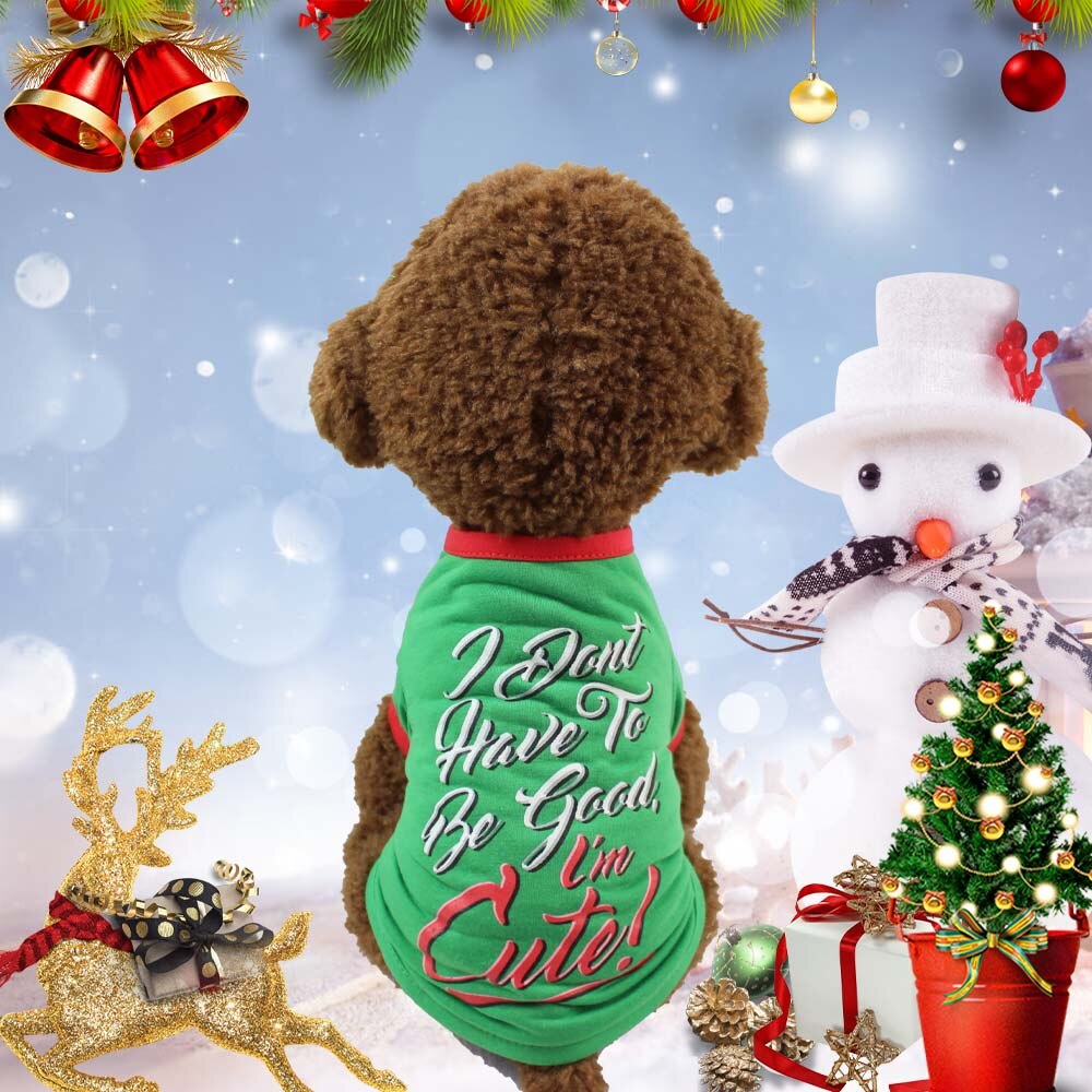 Christmas Party Hond T-Shirt Mode Hond Kleding T-Shirt Puppy Kostuum Hond Vest Kleding Voor Festival Decoratie