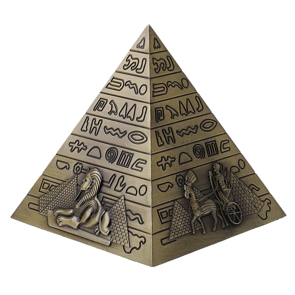 Metal kunsthåndværk egyptiske pyramider bygningsmodel hjem bogreol ornament bronze
