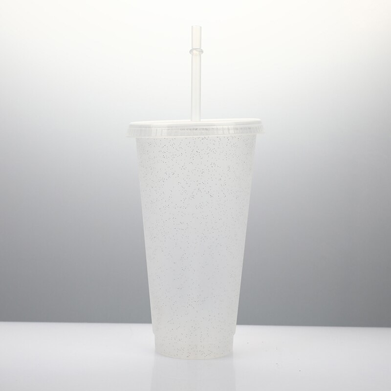 Water Cup Sequined Glitter Straw Cup Plastic Multi-Specification Straw Coffee Mug Comfortable Straw Personality: WT