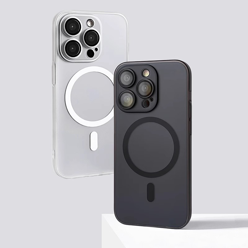 Capa Protetora à Prova de Choque Magsafe Magnetic Matte PC Ultrafino para iPhone 14, 15, 13, 12, 11 Pro Max