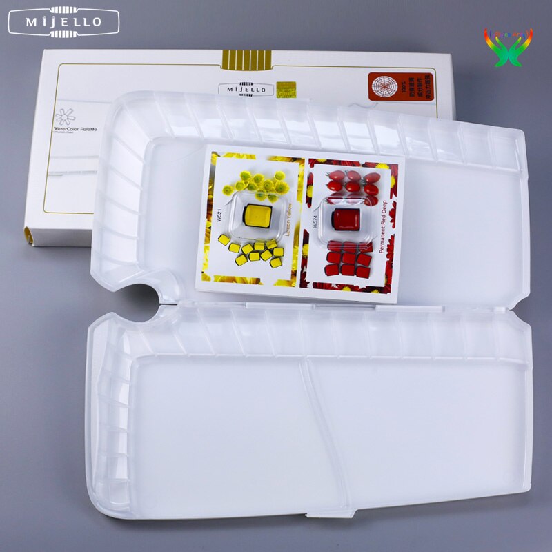 Mijello Aquarel Verf Humidor 18/40 Grids Draagbare Verf Trays Voor Schilder Creatie Speciale Kleur Plaat