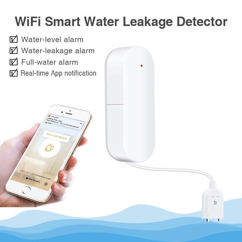 Tuya (Smart Life) Wifi Smart Water Leakage Detector Sensor APP Realtime Wireless Home Security