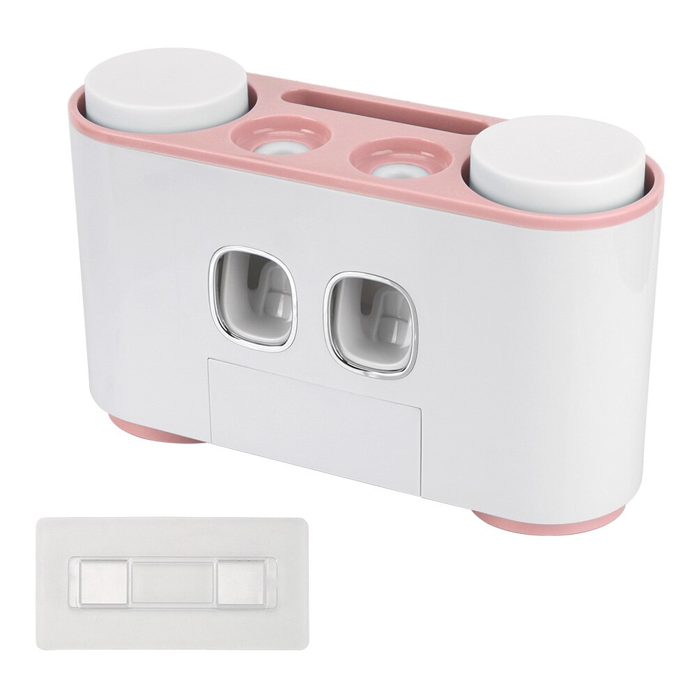 Toothbrush Holder Wall Mounted Automatic Toothpaste Dispenser Toothbrush Toothpaste Cup Storage Toothpaste Squeezers: Roze