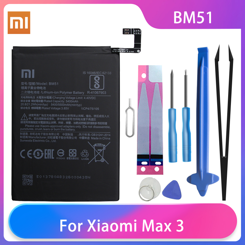 Original XiaoMi Phone Battery For Mi A3 CC9 Mi 5 6 8 9 8/9SE 8/9Lite Mi Max 1 2 3 Redmi 3 3S 4a 5a 6a 7a 8a 9a Batteries: For Mi Max 3