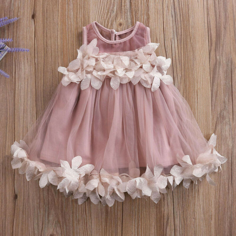 Toddler Kids Baby Girl Flower Tutu Dress Boho Beach Party Pageant Princess Dress Outfits Kids Girl Clothes 0-7T