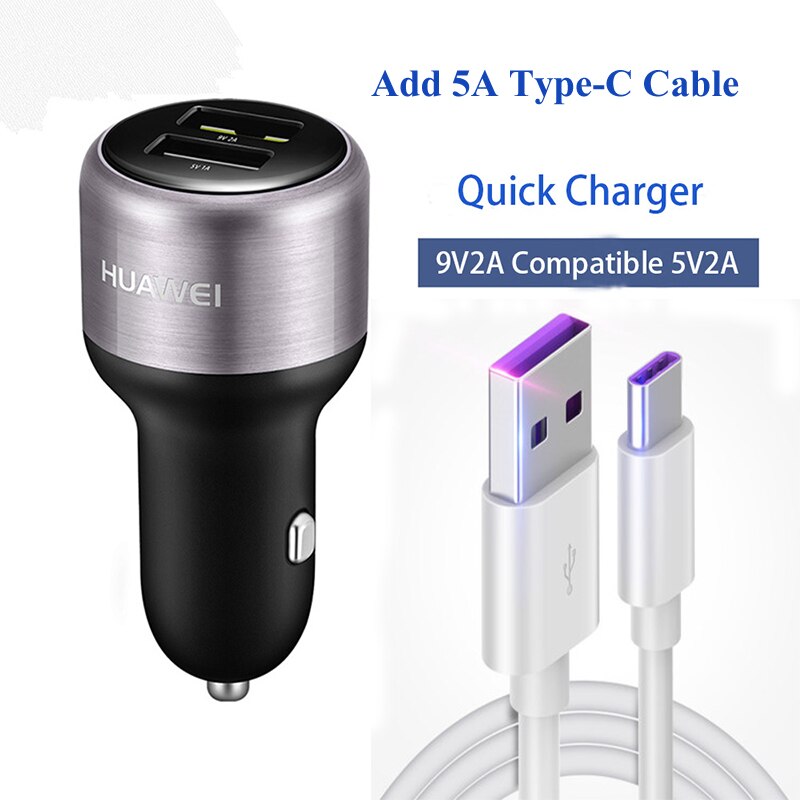 Cargador de Metal para coche Huawei, dispositivo de carga rápida FCP para Huawei P30 P20 P10 P9 Plus Mate 30 20 10 9 8 Pro Lite Honor V20 V10: car charger cable