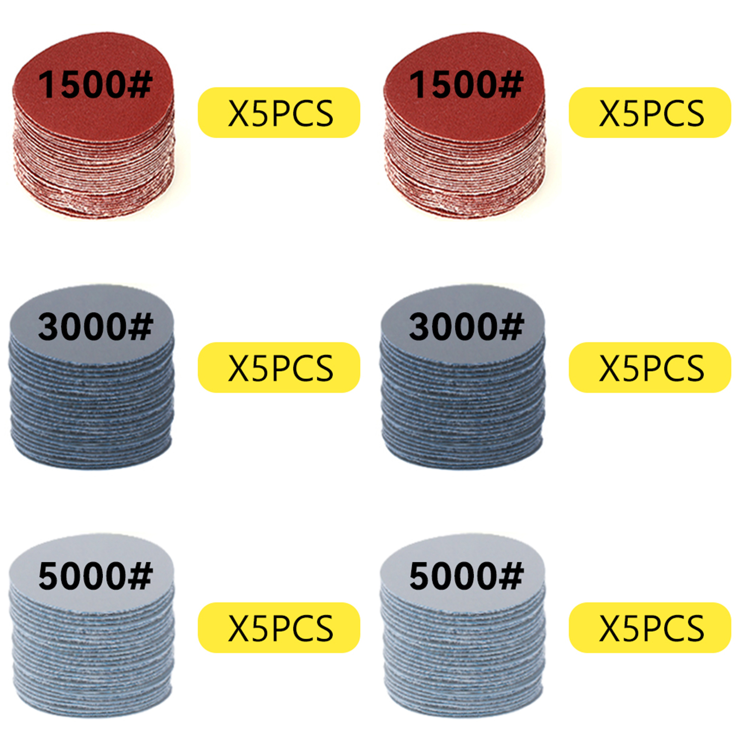 Kit de restauración de faros, herramientas de renovación de limpieza y lavado de detalles de coches, papel de lija, esponja para encerar, almohadilla de pulido, disco de lijado: YELLOW