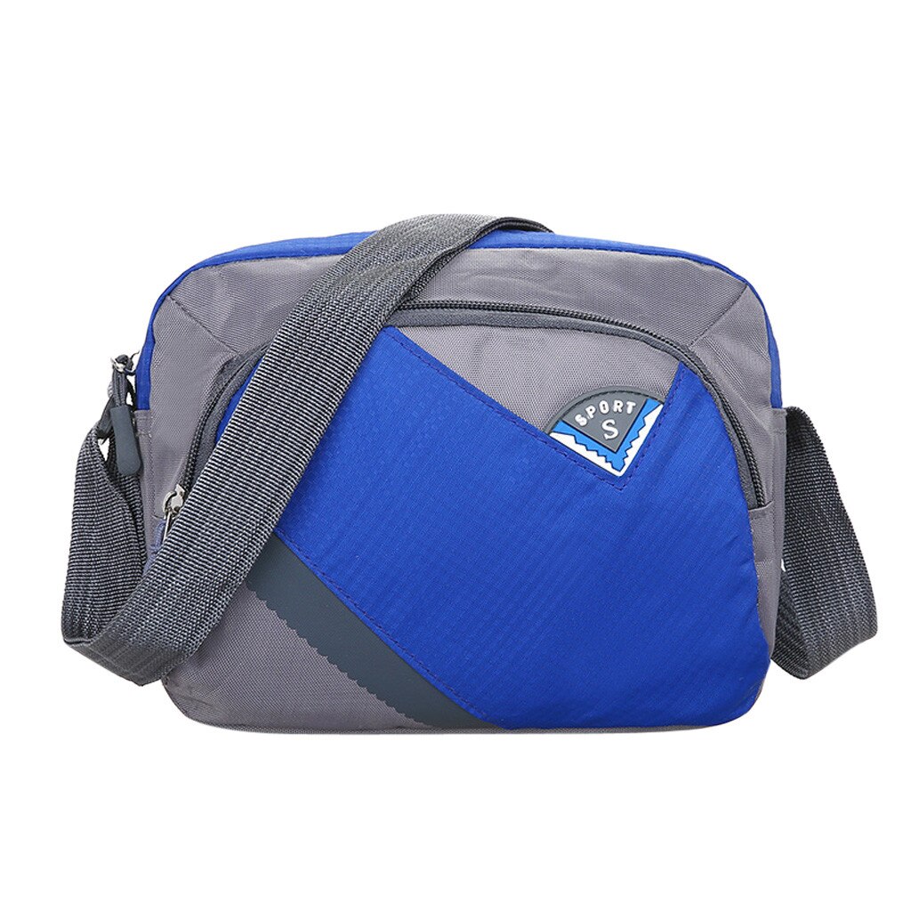 Mannen Vrouwen Nylon Waterdichte Grote Effen Kleur Capaciteit Schouder Messenger Crossbody Tassen Sacoche Femme #25: Blue