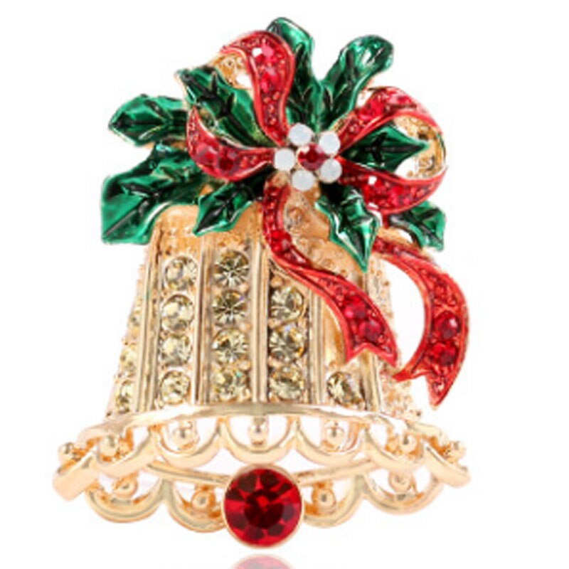 Julebroche år vintage nål rhinsten krystal corsage banket nåle dekorationer badge udsøgte brocher: E