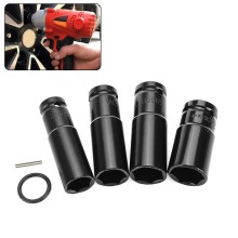 4 Pcs 17-22mm Electric Impact Wrench Hex Socket Head Kit Hardness And Durability Spanner Socket