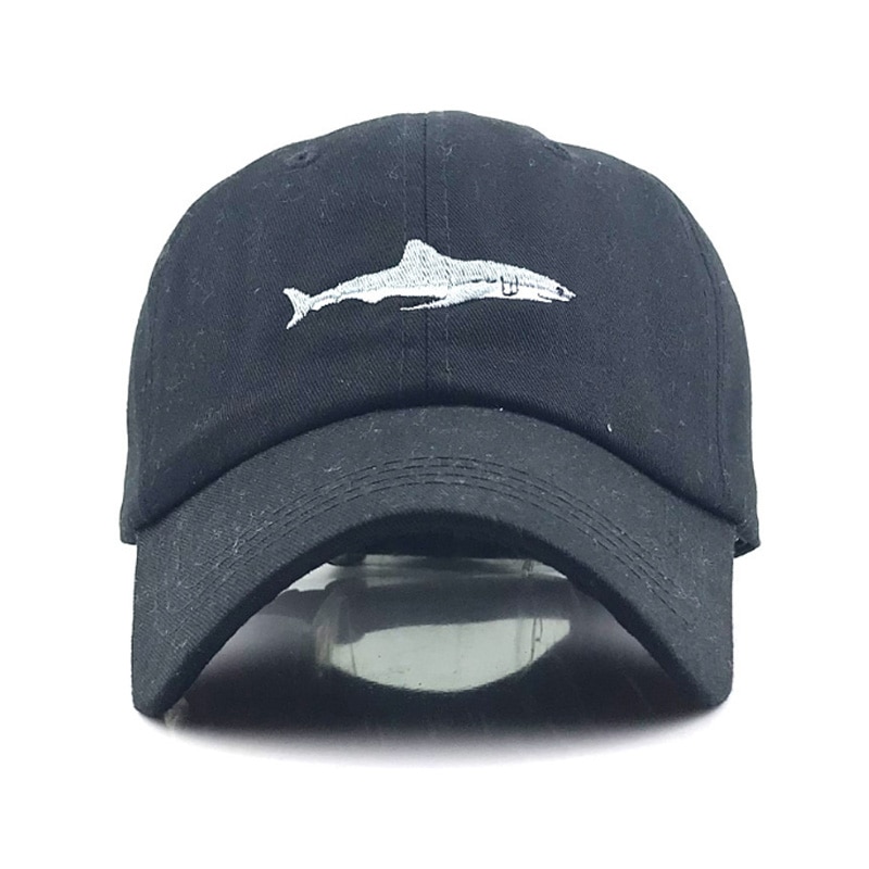 Spring and Autumn Animal Washed Cotton Baseball Cap with Whale pattern Peaked Embroidered letter Dad Hat for Men Women Gorras