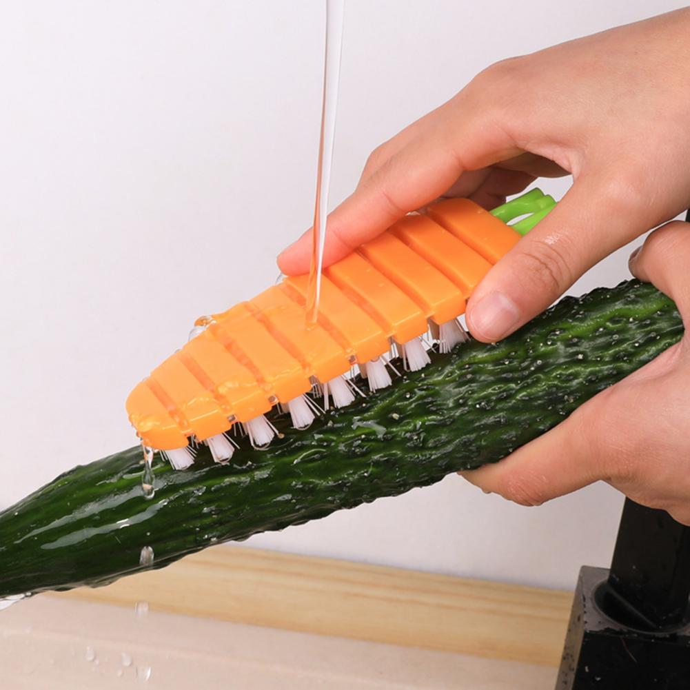 Vegetable Cleaning Brush Eco-friendly Multifunctional Carrot Shape PP Durable Adorable Potato Scrubber Kitchen Tools Brushes