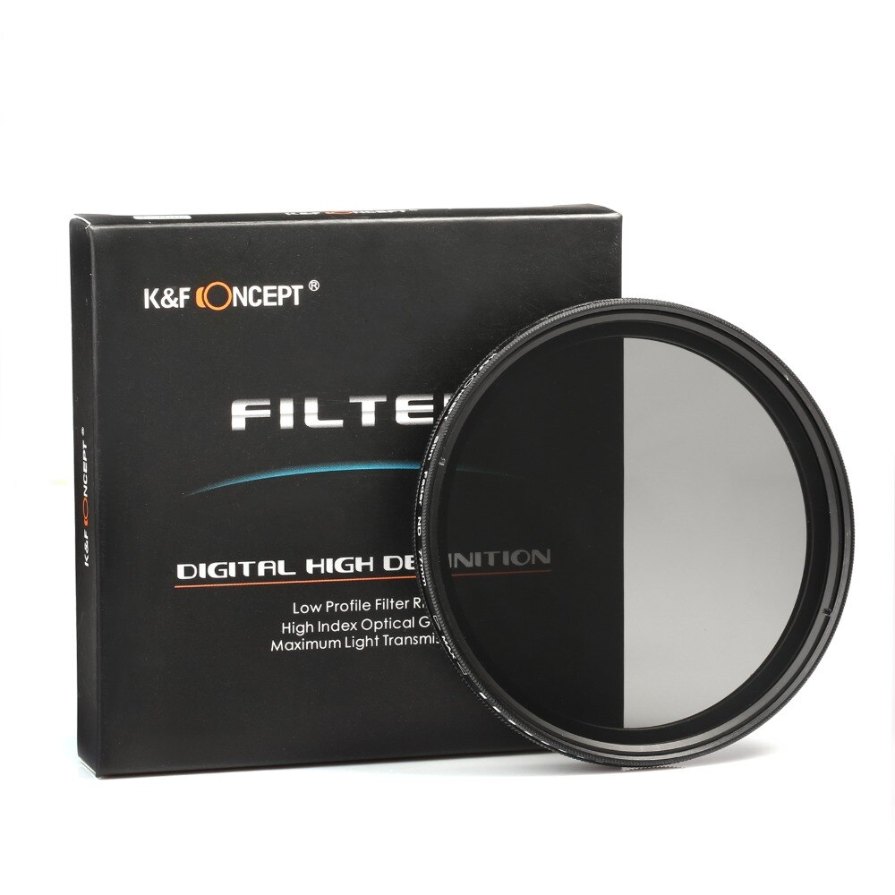 K &amp; f concept filtro nd para lentes, 52mm 55mm 58mm 62mm 67mm 72mm 77mm., filtro ajustável/variável de lente, nd2 a nd400, densidade neutra.