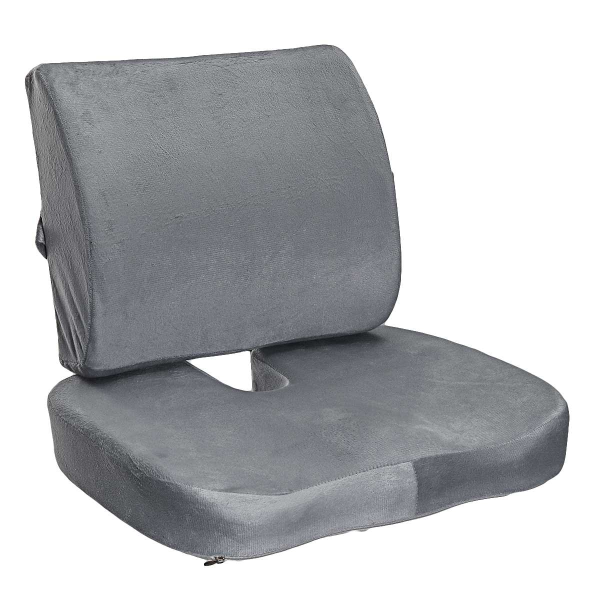 Memory Foam Zitkussen Orthopedisch Kussen Stuitbeen Bureaustoel Kussen Ondersteuning Taille Terug Kussen Autostoel Hip Massage Pad Sets: Light Grey