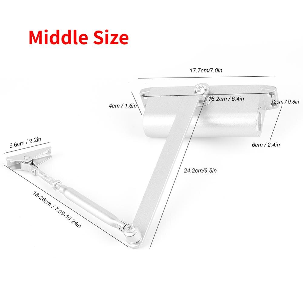 Modern Automatic Hydraulic Buffer Fire Door Closer Adjustable Telescopic Arm Positioning Door Controller
