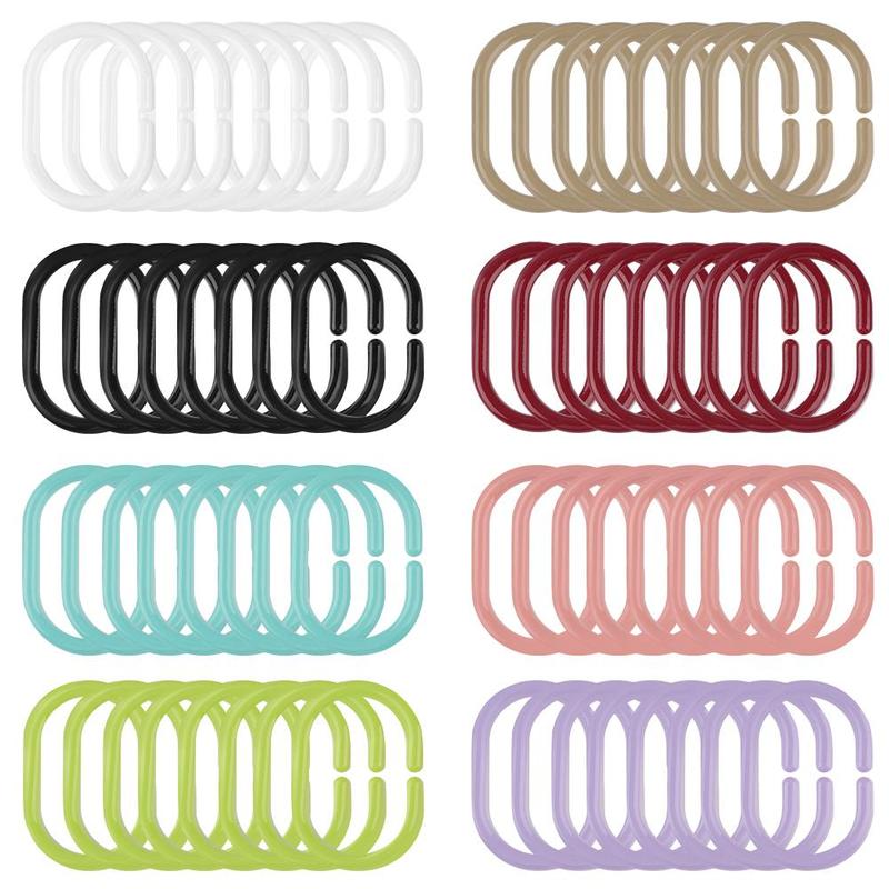Neue Heiße Vorhang Pole Dusche Stange Haken Aufhänger Weiß Farbe Kunststoff Ring Schlecht Drapieren Schleife Verschluss Vorhänge Hause Verwenden Clips 12Stck
