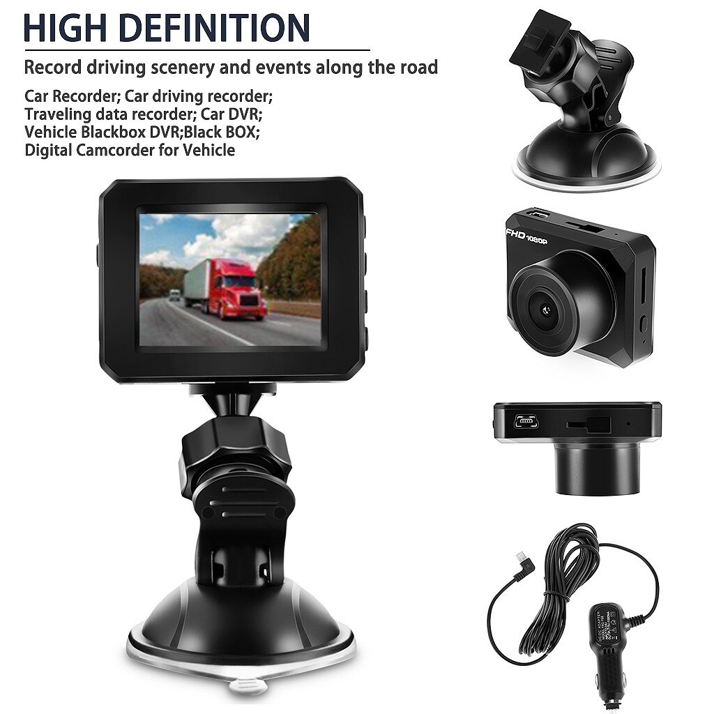 best selling Dash Cam 1080P DVR Dashboard Camera Full HD 2 Inch LCD Screen Driving Recorder for wearable devices