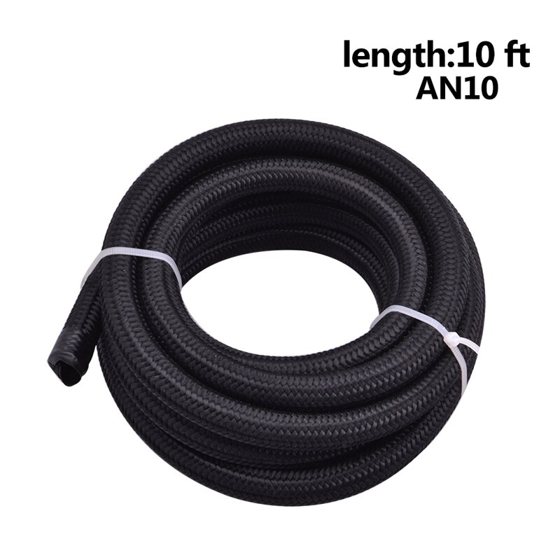 3 meter  an10 10an nylon og rustfrit stål flettet slange +an10 slange endefittings adaptersæt olie/brændstof/vand slangeledning