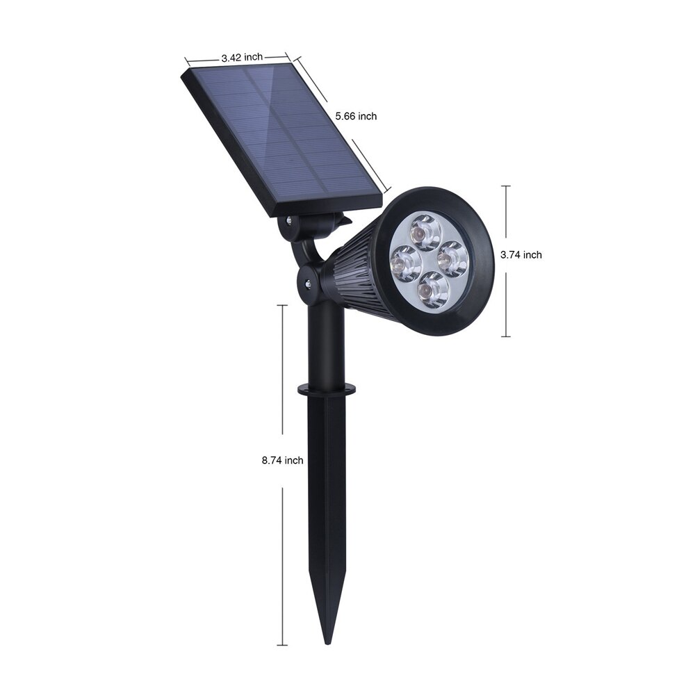 T-SUNRISE Solar Lamp Waterdicht IP65 Outdoor Tuin Gazon Lamp Landschap Wandlampen 4LED/7LED Diverse Kleuren Zonne-verlichting