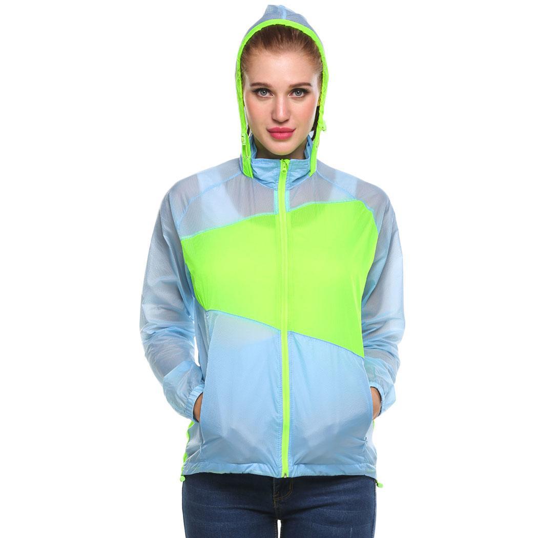 Women Hooded Long Sleeve Sun Protection Quick Dry Lightweight Outdoor Jacket