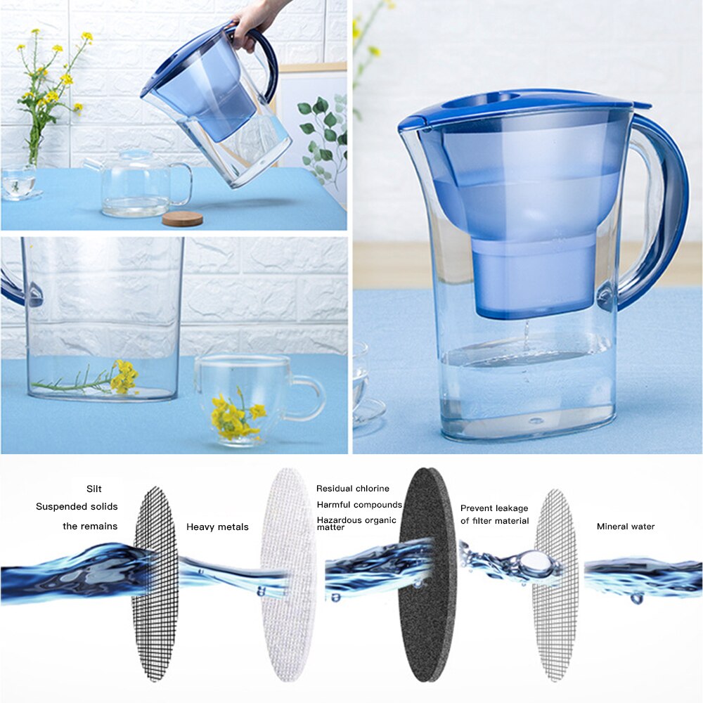 Portable 2.5L Water Filter Net Kettle Household Water Purifier Kitchen Activated Carbon Filter Kettle Home Office Purifier