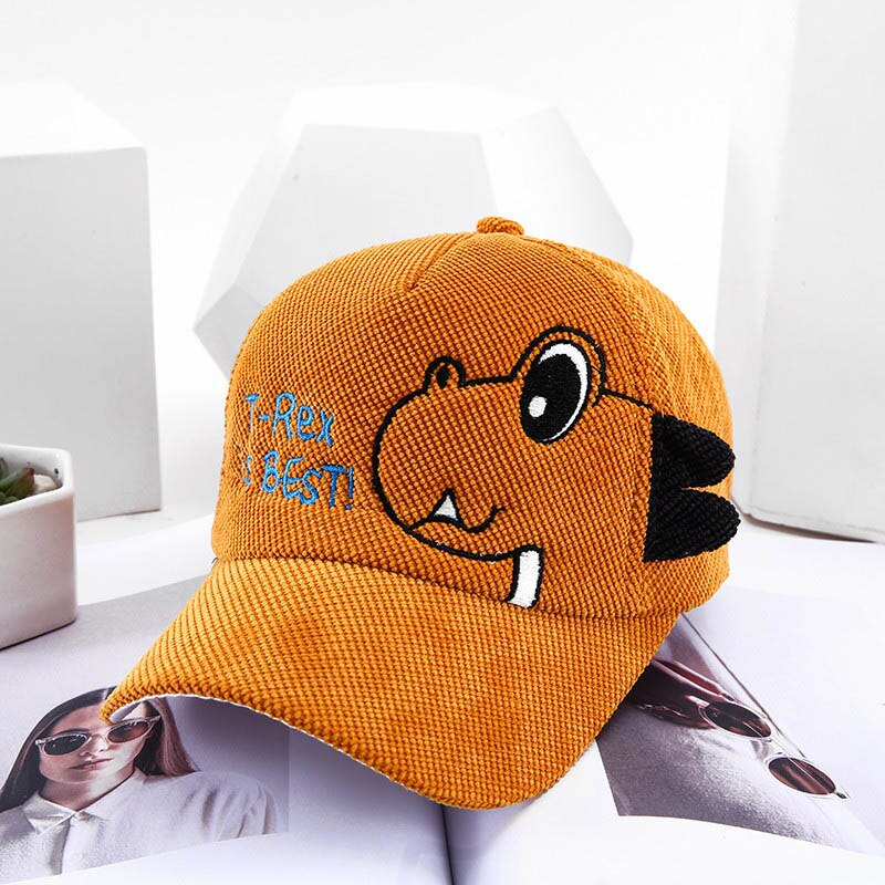 Corduroy Kinderen Baseball Cap Cartoon Dinosaurus Baby Hoed Verstelbare Kids Jongens Meisjes Zonnehoed: 02