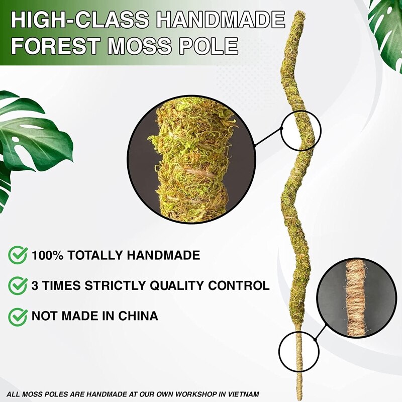 DIY Plant Shape Climbing Pole Moss Pole Coir Totem Pole Plants Support Holder for Home Garden Monstera and Potted Plants