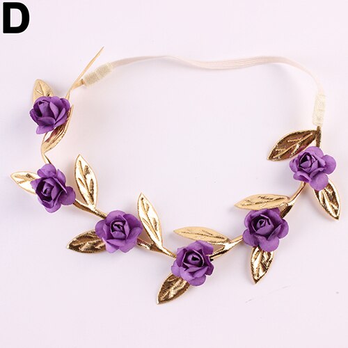 Kids Girls' Stunning Roses Leaves Hair Band Party Elastic Garland Headband