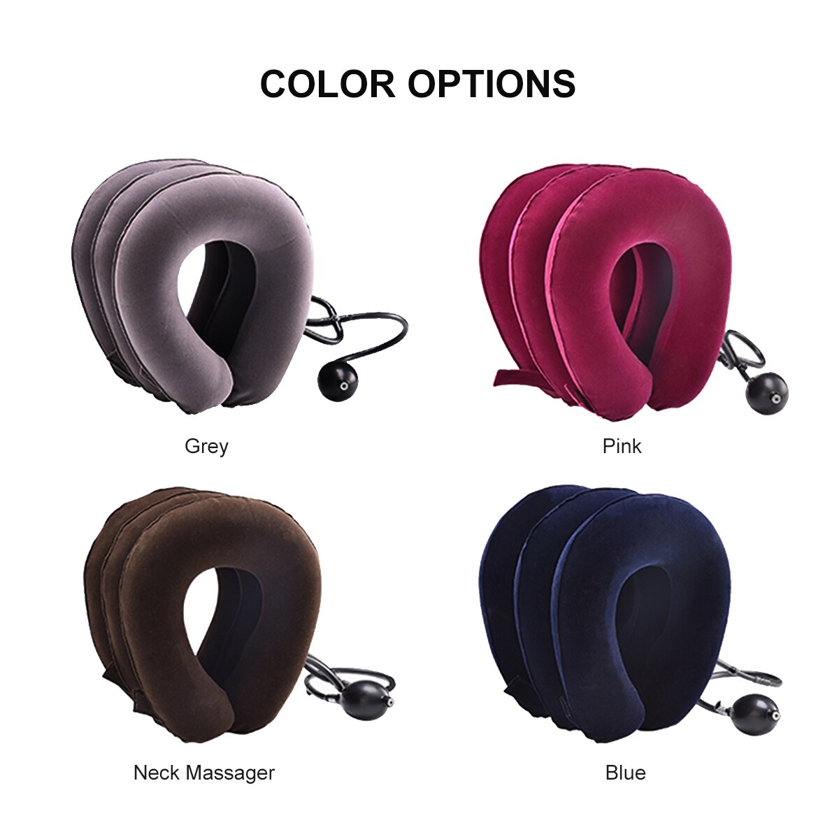 Pinched Nerve Neck Stretcher Cervical Traction Device 3 Tube Inflate Neck Stretcher Collar Pain Relief for Chronic Neck Pain