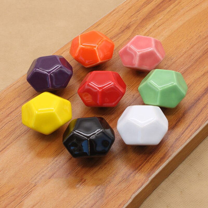 1Pc Enkele Gat Kledingkast Lade Trekt Deurklink Keramiek Kabinet Knop Met Schroef Meubilair Hardware