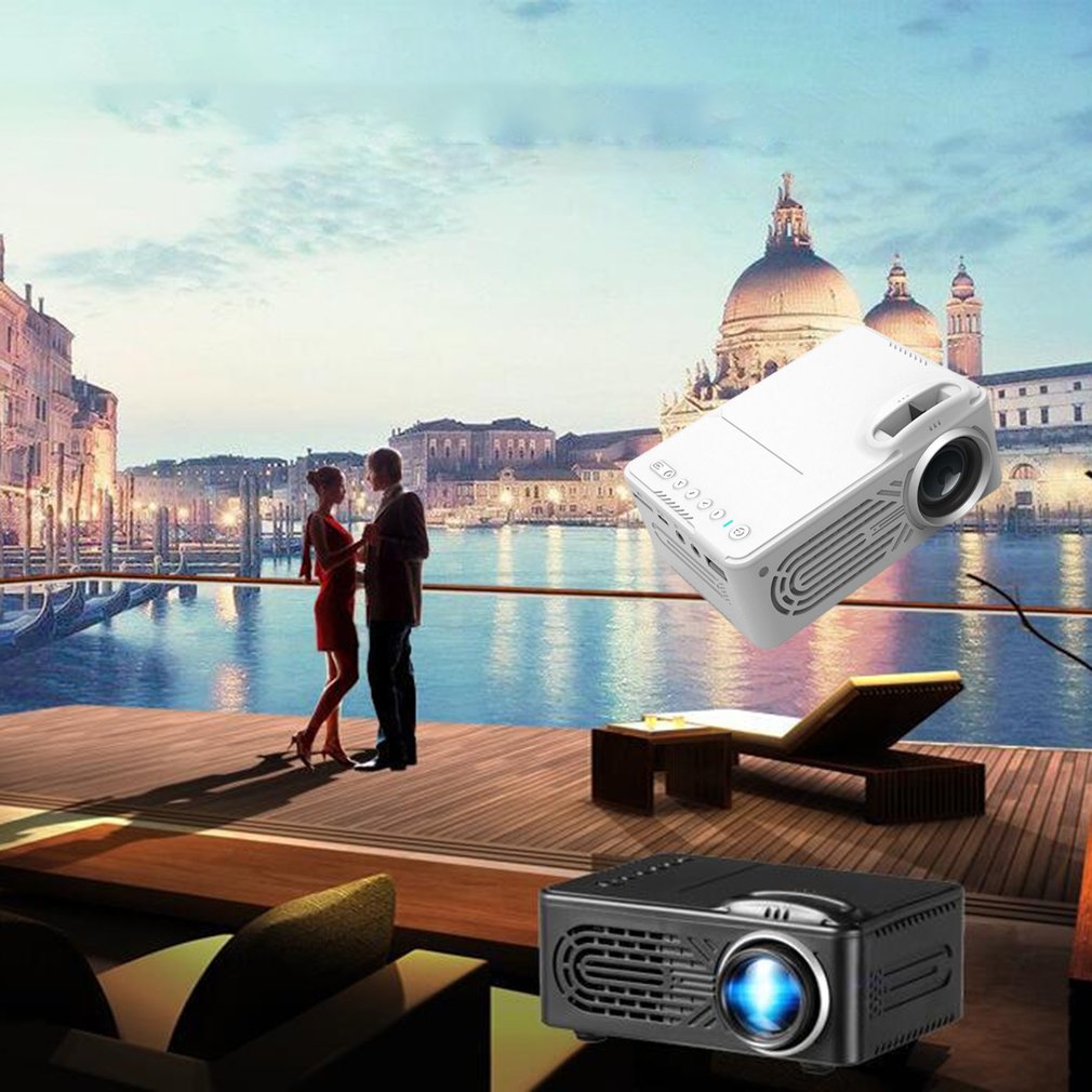 White 814 Portable Projector High Definition 1080P HDMI Projector Multi Interface Home Theater Video Projector