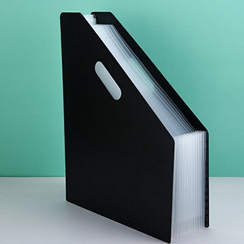Desk File Folder Document Paper Organizer Storage Holder Multilayer Expanding Box School Office Stationery: Black