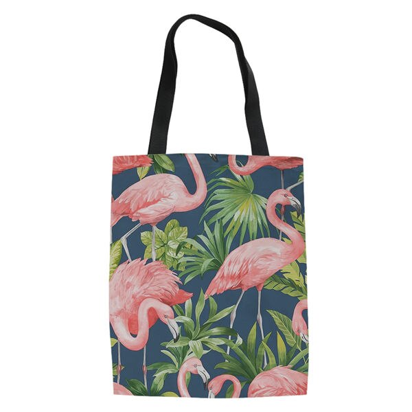 Haoyun dames linnen tassen cartoon flamingo prints patroon boodschappentas meisjes handtas katoenen dame coole canvas boodschappentassen: Cdwx 1931 z 22