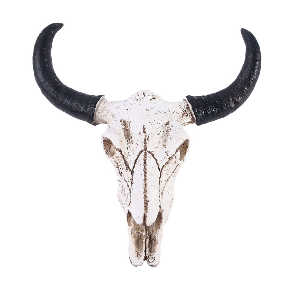 Harts longhorn ko skalle huvud vägghängande dekorationer prydnader 3d djur djurliv horn skulptur figurer hantverk heminredning