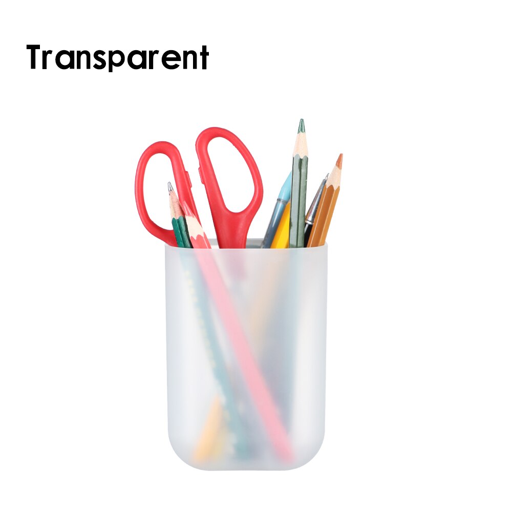 Mini Self-Adhesive Pen Holders Desktop Organizer Hanging Pencil Case Storage Box Home Office School Computer Desk Organizer: transparent