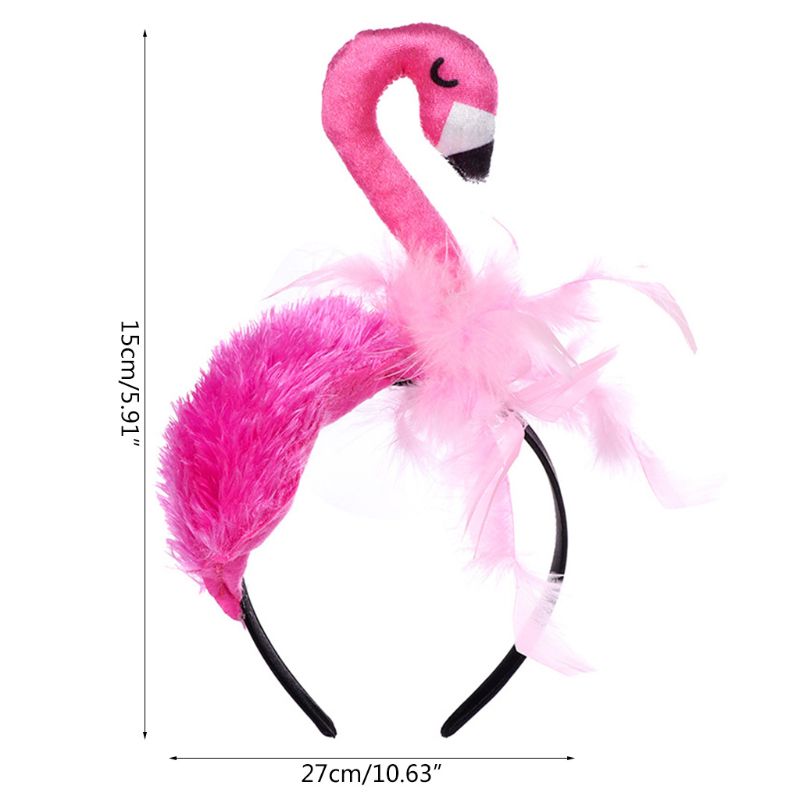 Sjovt flamingo hovedstykke hårbøjle pandebånd fødselsdagsfest kostume cosplay indretning hovedbeklædning
